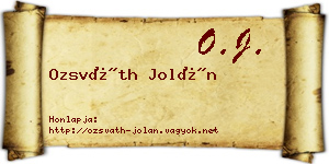 Ozsváth Jolán névjegykártya