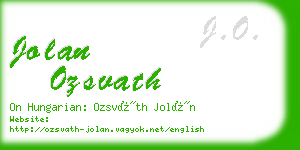 jolan ozsvath business card